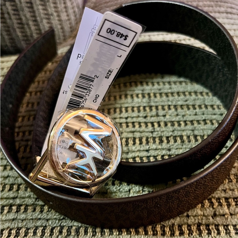 Michael Kors Brown and Gold Fashion Belt